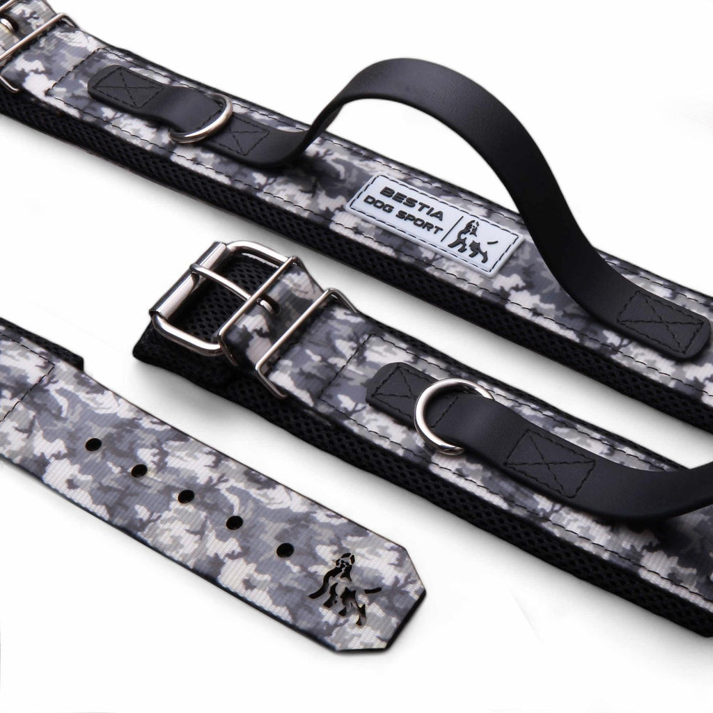Bestia Dog Sport Griffhalsband Grau Camouflage