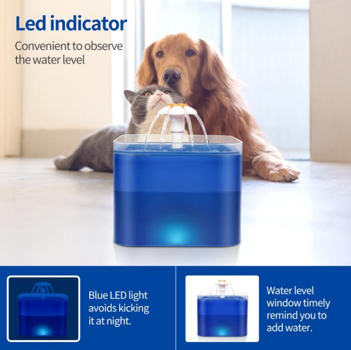 Automatischer Trinkbrunnen für Katzen 2L – LED, Innenbereich