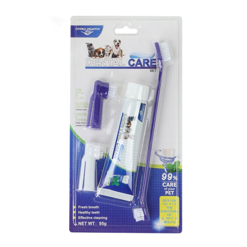 Zahnpflege Set für Hunde & Katzen – Zahnpasta, Zahnbürste & Fingerlinge