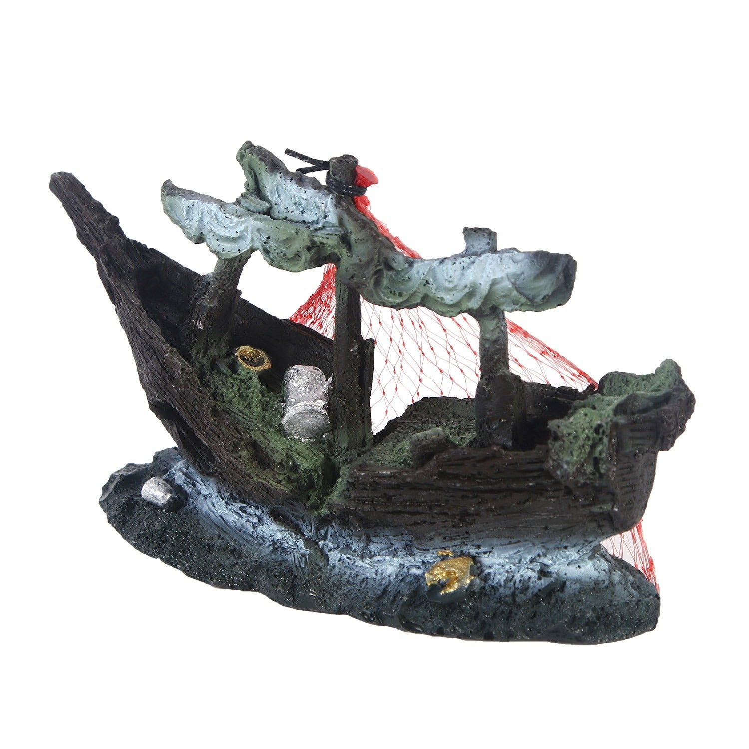 Aquarium Dekoration Schiff & Wasserpflanzen – Harz Landschaft
