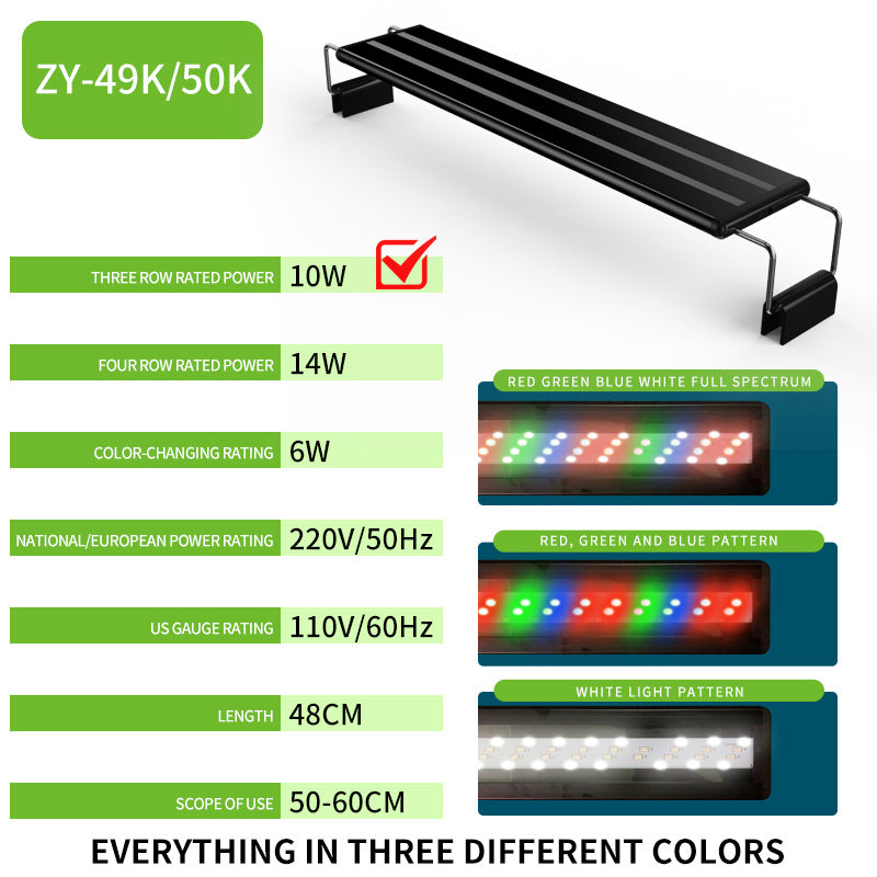 Aquarium LED Beleuchtung – 4-reihig, Farbwechsel Rot Grün Blau