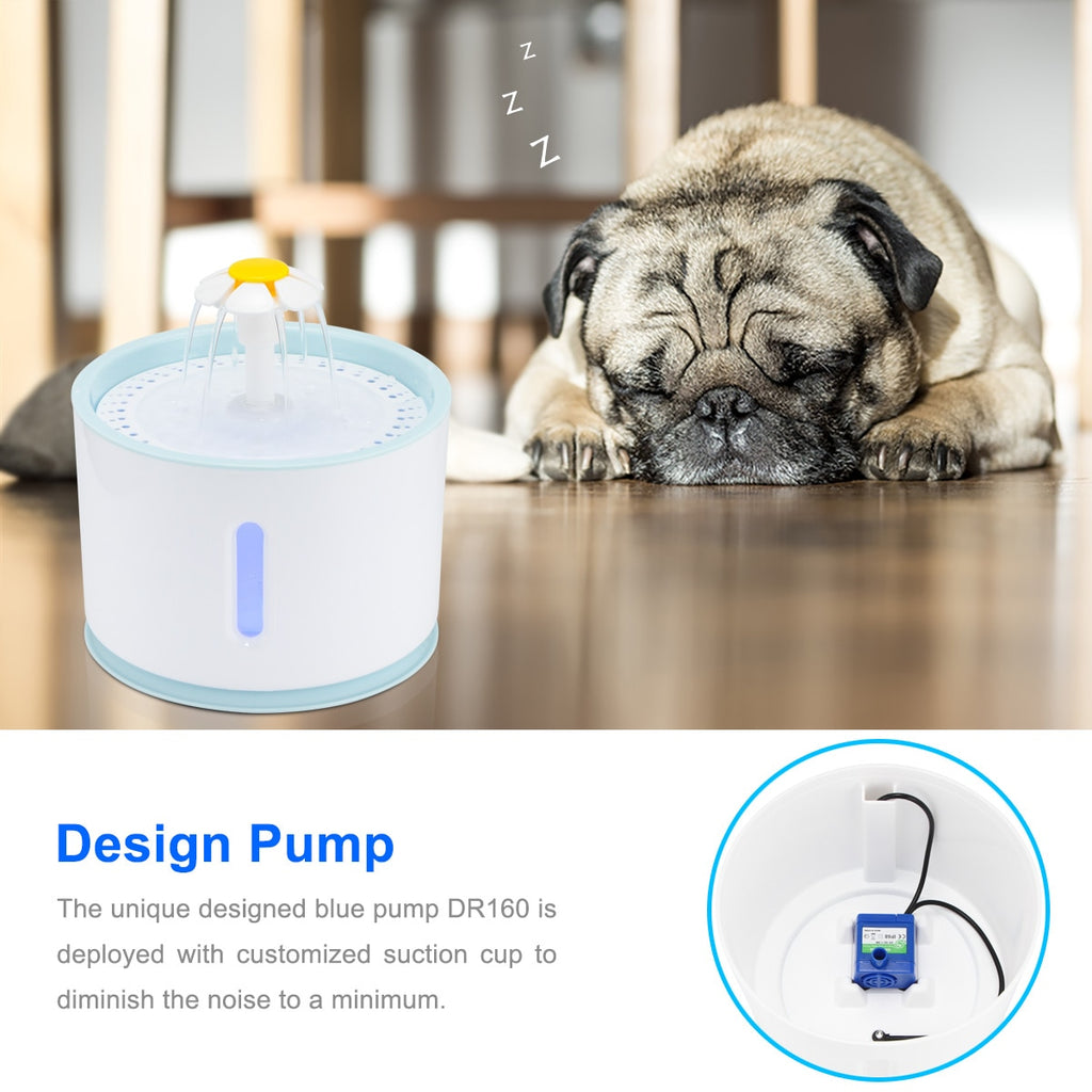 Trinkbrunnen für Katzen & Hunde 2.4L – LED, USB, Leise