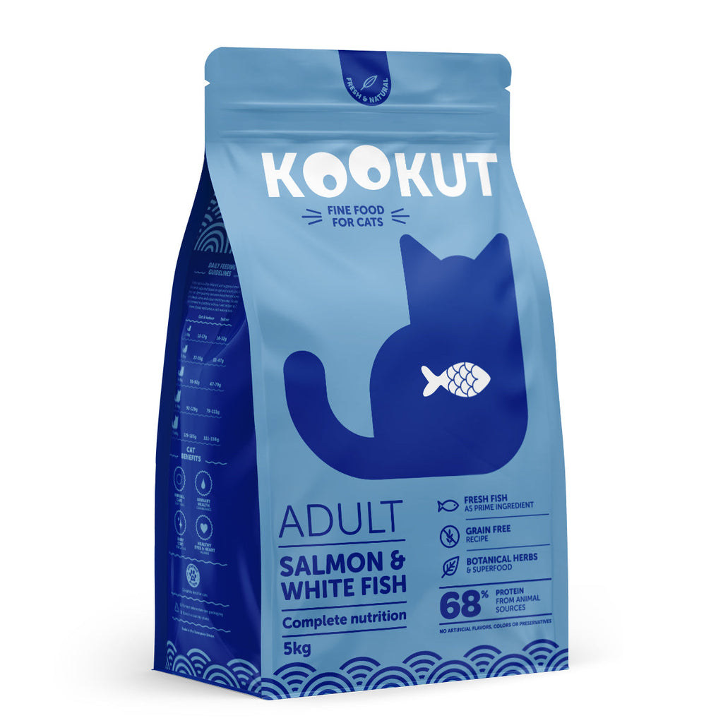 Lachs & Weissfisch Trockenfutter für Katzen