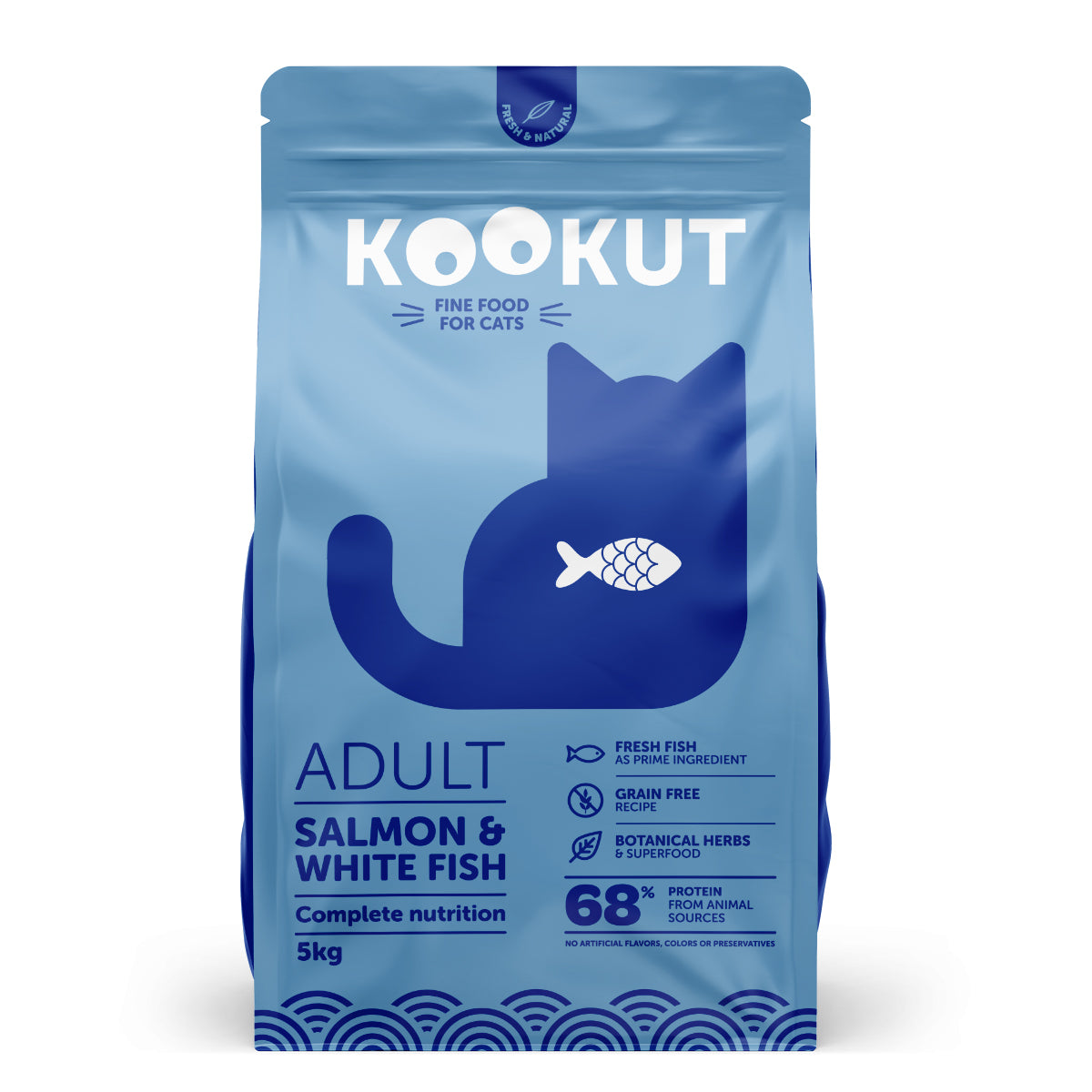 Lachs & Weissfisch Trockenfutter für Katzen