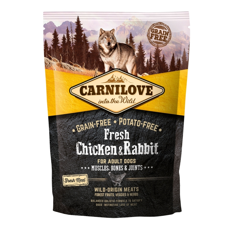 Carnilove Fresh Adult Hund – Huhn & Kaninchen für Muskeln, Knochen & Gelenke 1,5kg