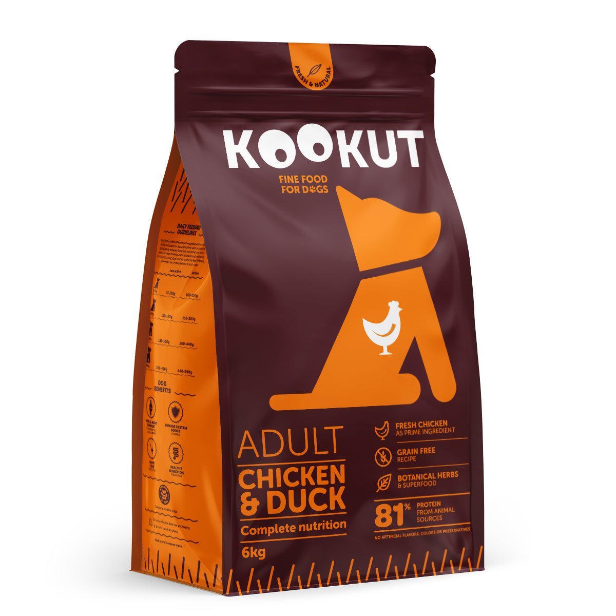 Hühnchen & Ente Trockenfutter für Hunde