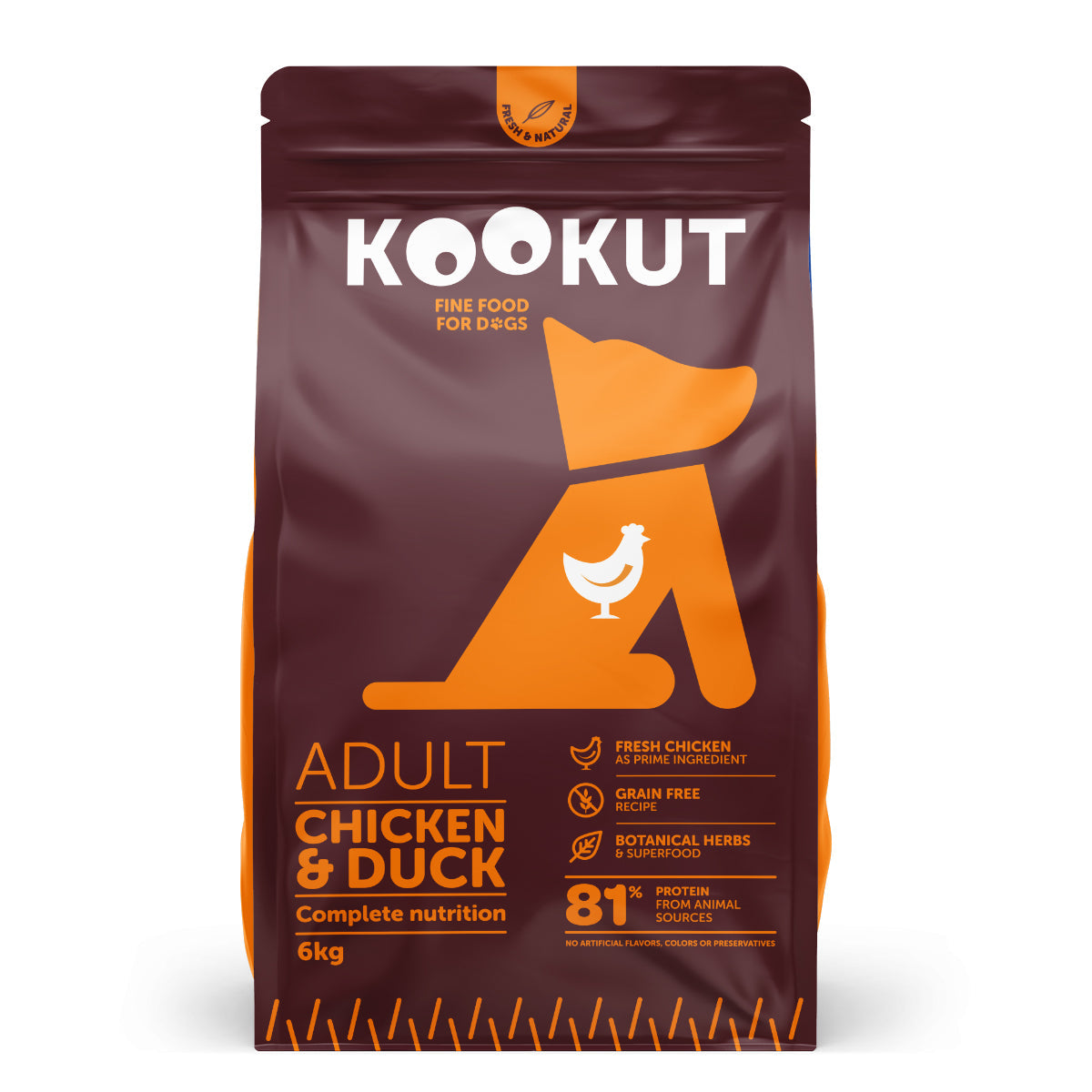 Hühnchen & Ente Trockenfutter für Hunde