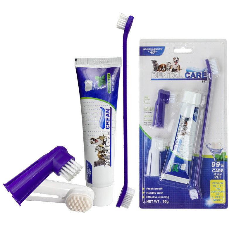 Zahnpflege Set für Hunde & Katzen – Zahnpasta, Zahnbürste & Fingerlinge