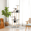 Vidaxl cat furniture with sisal scratching posts 176 cm light gray-0