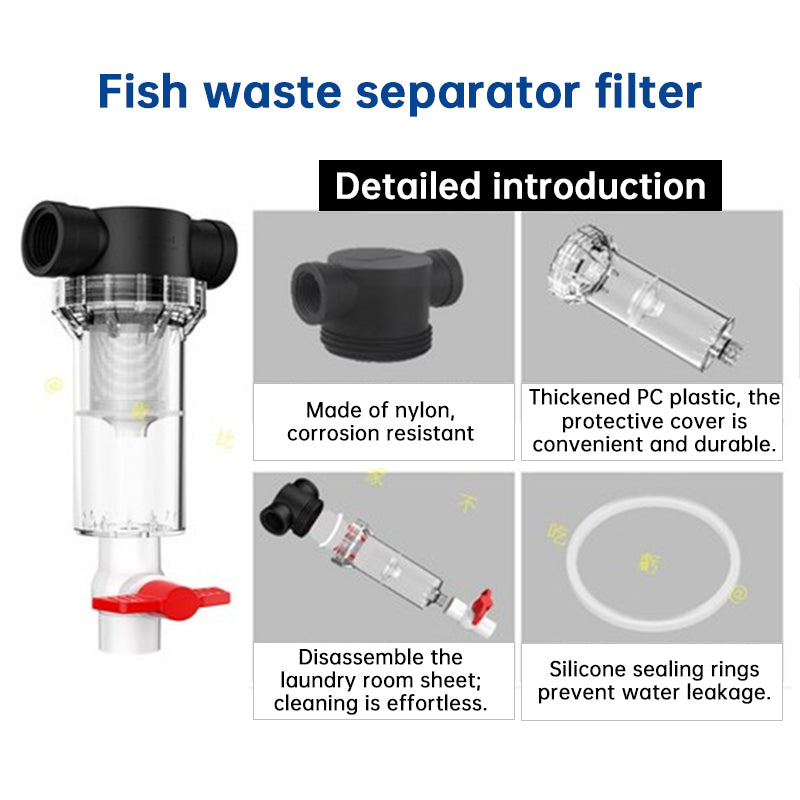 Aquarium Kotabscheider – Vorfilter Fischkot-Kollektor für Tank & Teich