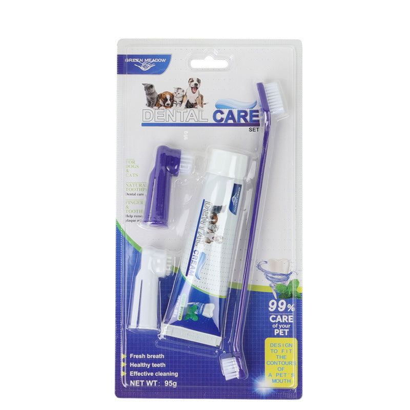 Zahnpflege Set für Hunde & Katzen – Zahnpasta, Zahnbürste & Fingerlinge