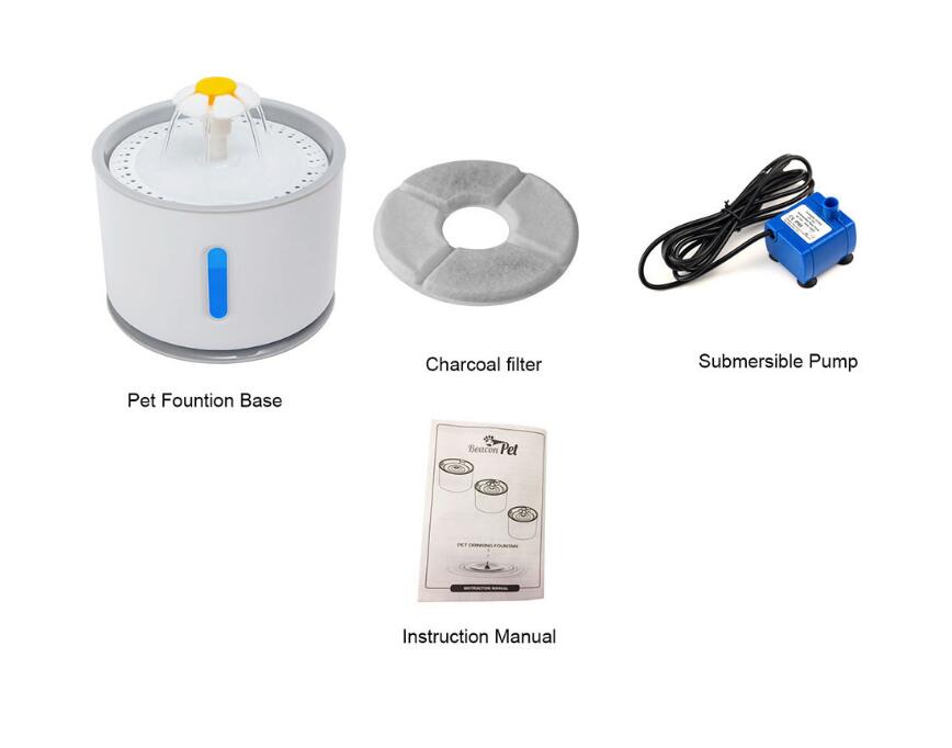 Trinkbrunnen für Katzen & Hunde 2.4L – LED, USB, Leise