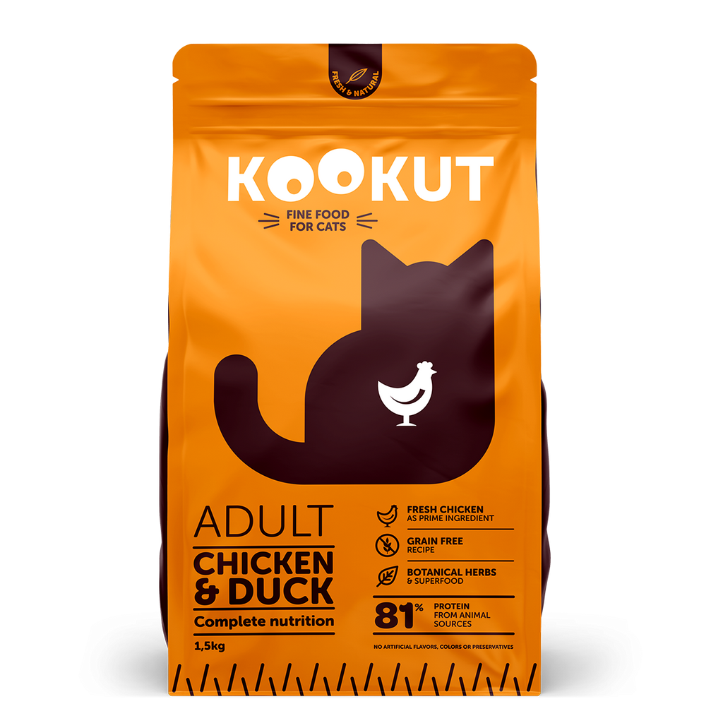 Hühnchen & Ente Trockenfutter für Katzen