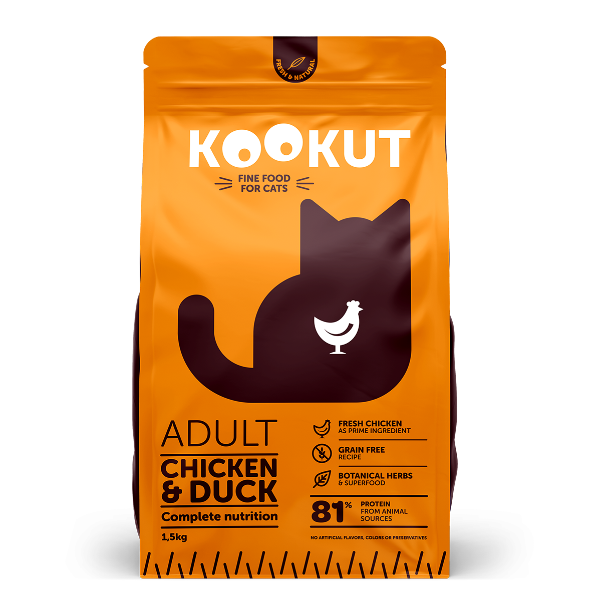Hühnchen & Ente Trockenfutter für Katzen