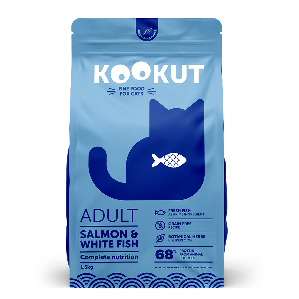 Lachs & Weissfisch Trockenfutter für Katzen