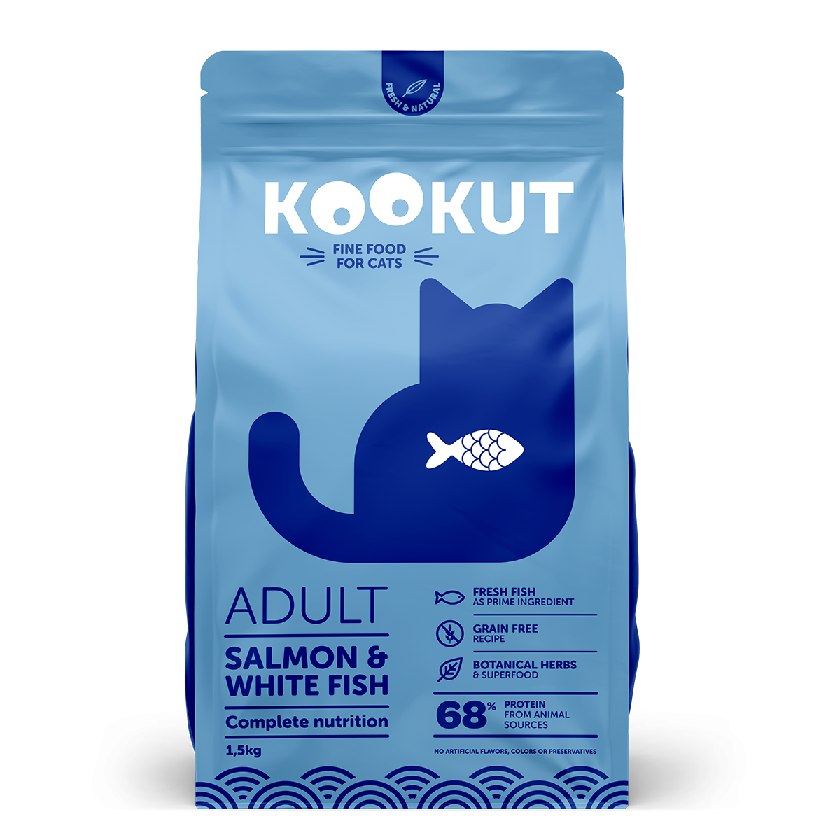 Lachs & Weissfisch Trockenfutter für Katzen
