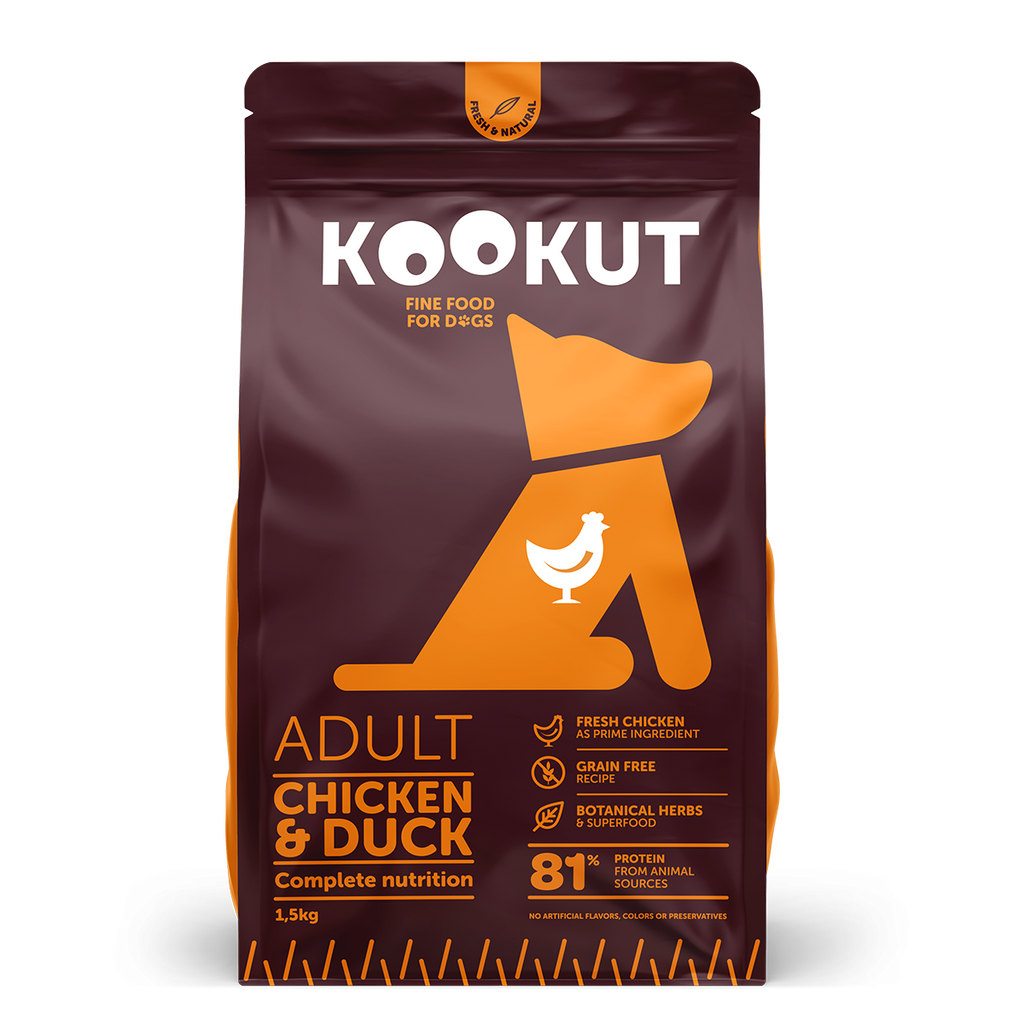 Hühnchen & Ente Trockenfutter für Hunde