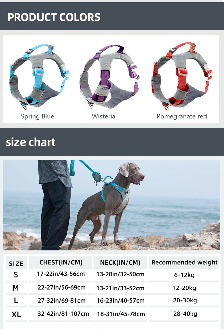 Reflektierendes Hundegeschirr – Verstellbar, für mittlere & grosse Hunde