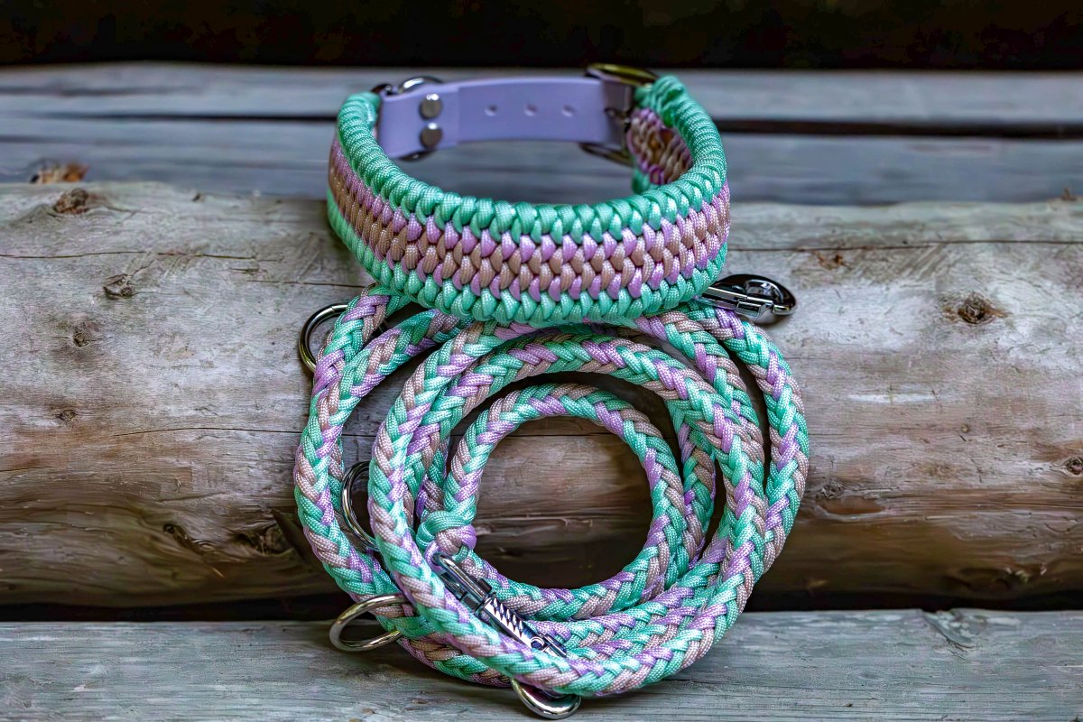 Hundeleine "Candy Blossom" aus Paracord