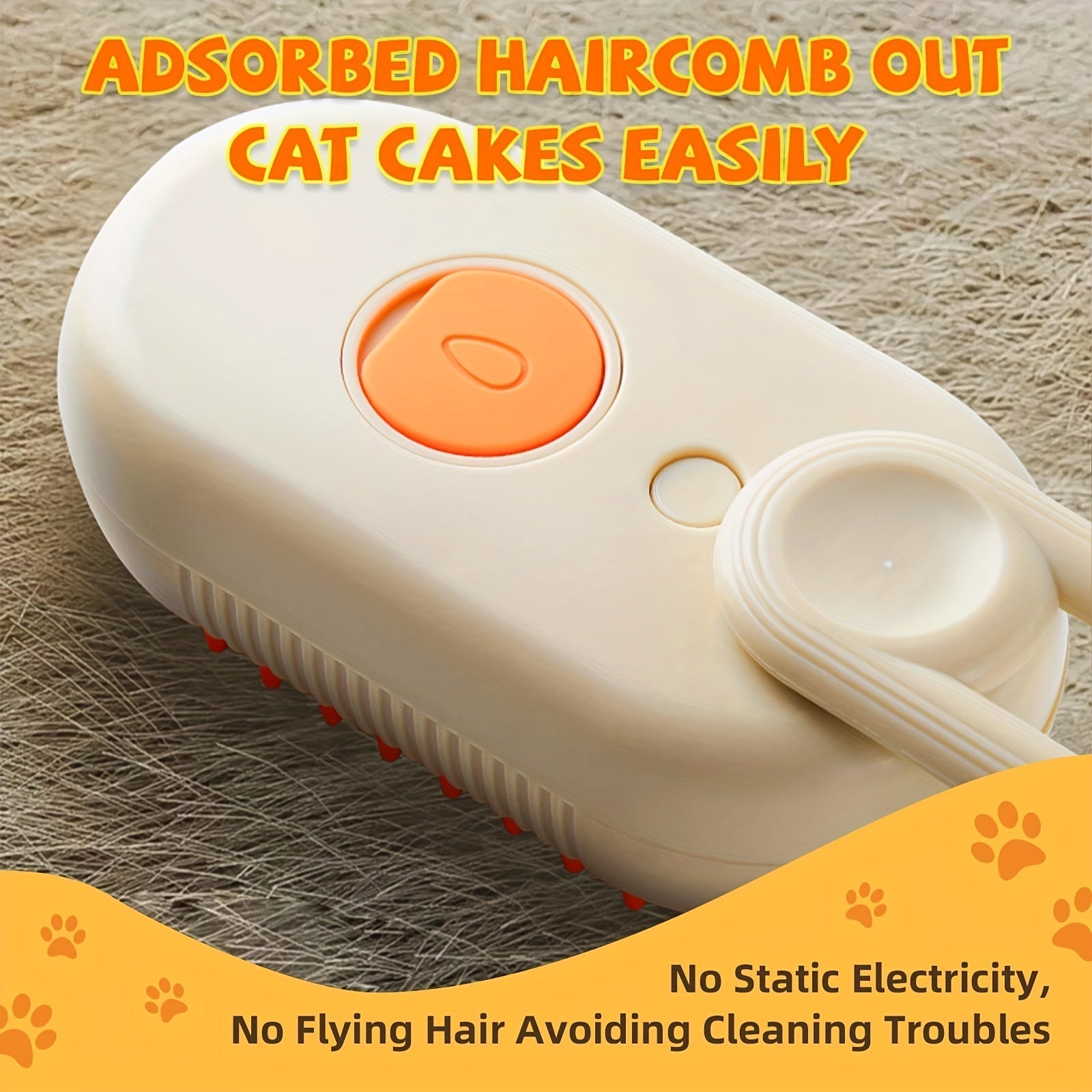 3-in-1 Aufladbare Dampfbürste für Katzen & Hunde